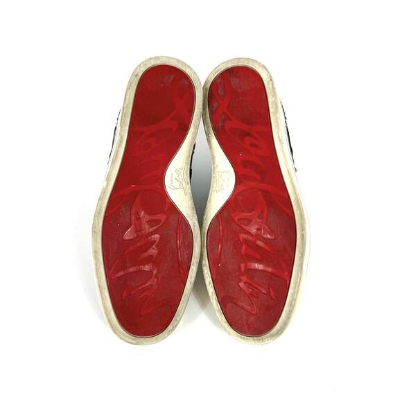 Christian Louboutin Python Leather Tonal Flat High Top Sneakers 36 Brushed Gold - Picture 7 of 7